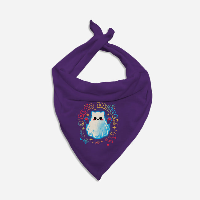 Cat Ghost Dead Inside-Cat-Bandana-Pet Collar-NemiMakeit