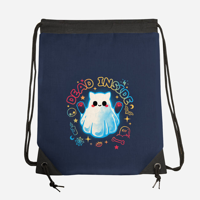 Cat Ghost Dead Inside-None-Drawstring-Bag-NemiMakeit