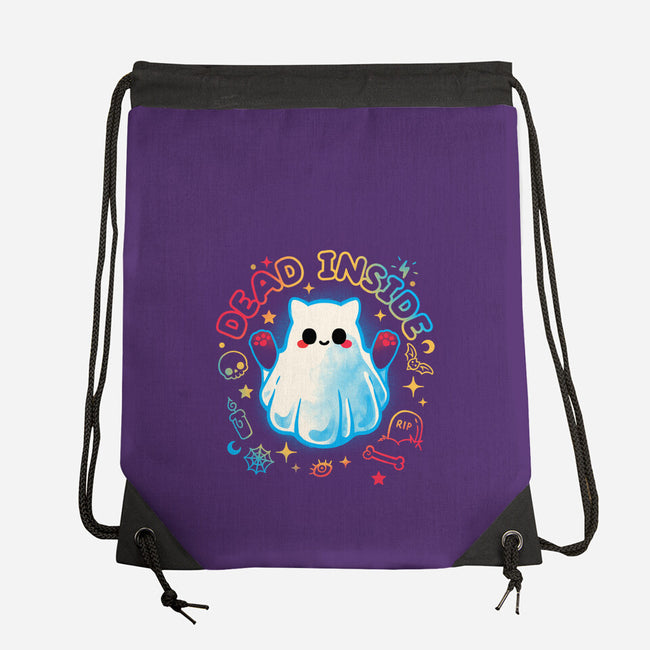 Cat Ghost Dead Inside-None-Drawstring-Bag-NemiMakeit