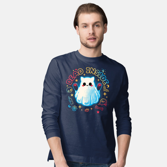 Cat Ghost Dead Inside-Mens-Long Sleeved-Tee-NemiMakeit