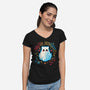 Cat Ghost Dead Inside-Womens-V-Neck-Tee-NemiMakeit