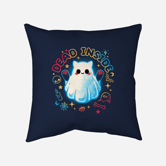 Cat Ghost Dead Inside-None-Non-Removable Cover w Insert-Throw Pillow-NemiMakeit