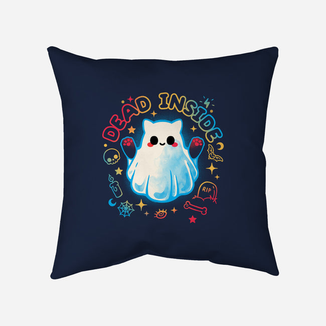 Cat Ghost Dead Inside-None-Removable Cover w Insert-Throw Pillow-NemiMakeit