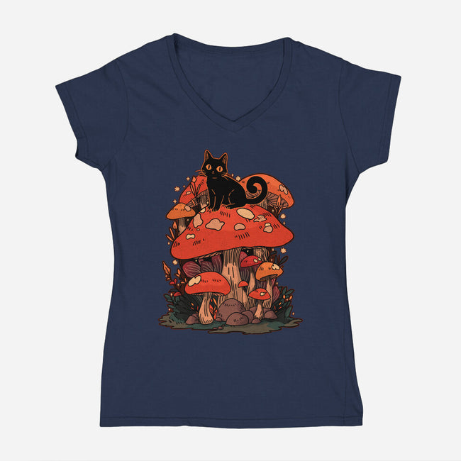 Feline Fungi-Womens-V-Neck-Tee-fanfreak1