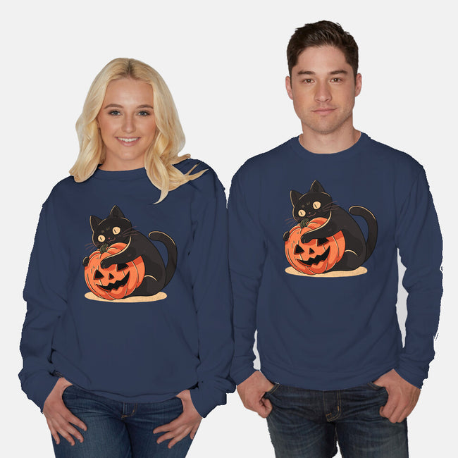 Pumpkin Embrace-Unisex-Crew Neck-Sweatshirt-fanfreak1