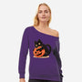 Pumpkin Embrace-Womens-Off Shoulder-Sweatshirt-fanfreak1
