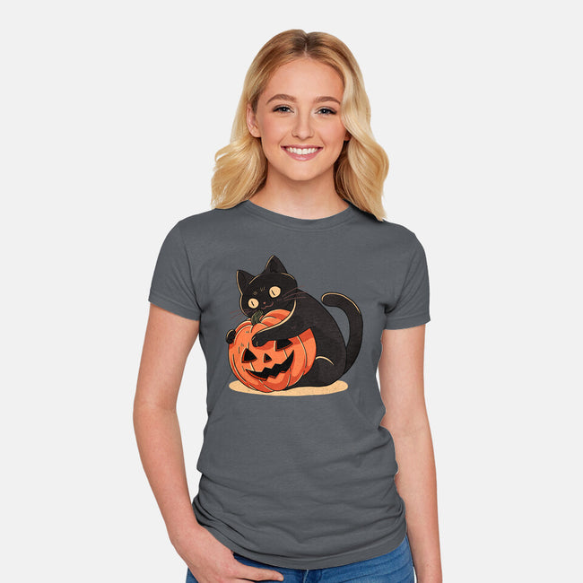 Pumpkin Embrace-Womens-Fitted-Tee-fanfreak1