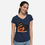 Pumpkin Embrace-Womens-V-Neck-Tee-fanfreak1