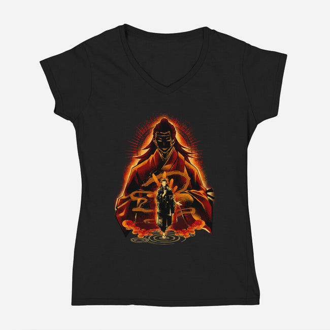 Special Grade Villain-Womens-V-Neck-Tee-hypertwenty