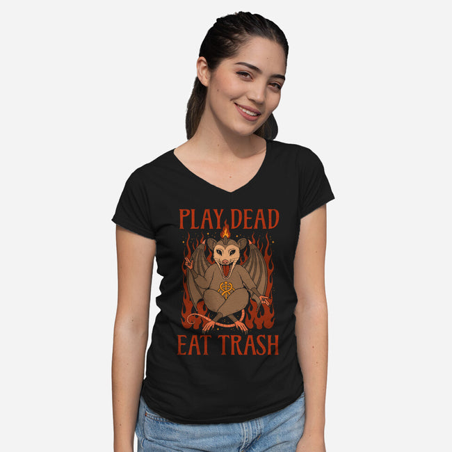 Possumphomet-Womens-V-Neck-Tee-Thiago Correa