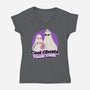 Cool Ghosts Book Club-Womens-V-Neck-Tee-Paola Locks