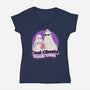 Cool Ghosts Book Club-Womens-V-Neck-Tee-Paola Locks