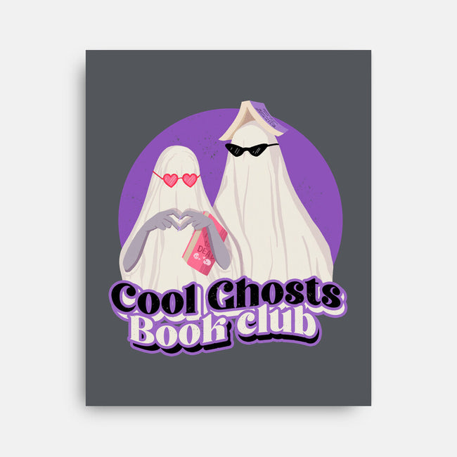 Cool Ghosts Book Club-None-Stretched-Canvas-Paola Locks