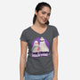 Cool Ghosts Book Club-Womens-V-Neck-Tee-Paola Locks