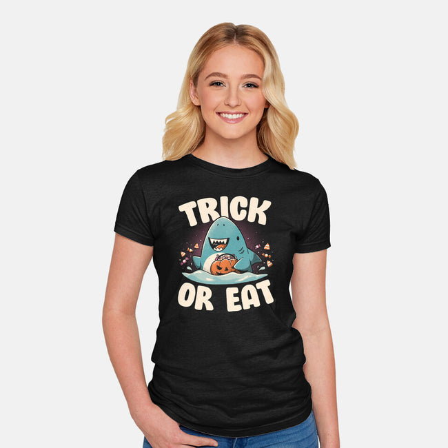 Trick Or Eat-Womens-Fitted-Tee-eduely