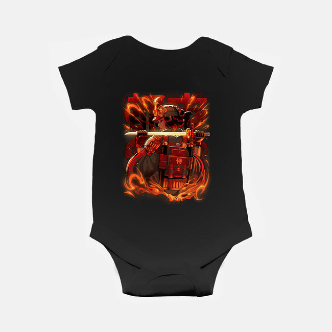 Fire Urban Samurai-Baby-Basic-Onesie-Bruno Mota