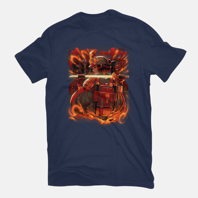 Fire Urban Samurai-Womens-Basic-Tee-Bruno Mota