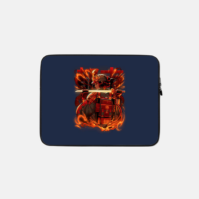 Fire Urban Samurai-None-Zippered-Laptop Sleeve-Bruno Mota