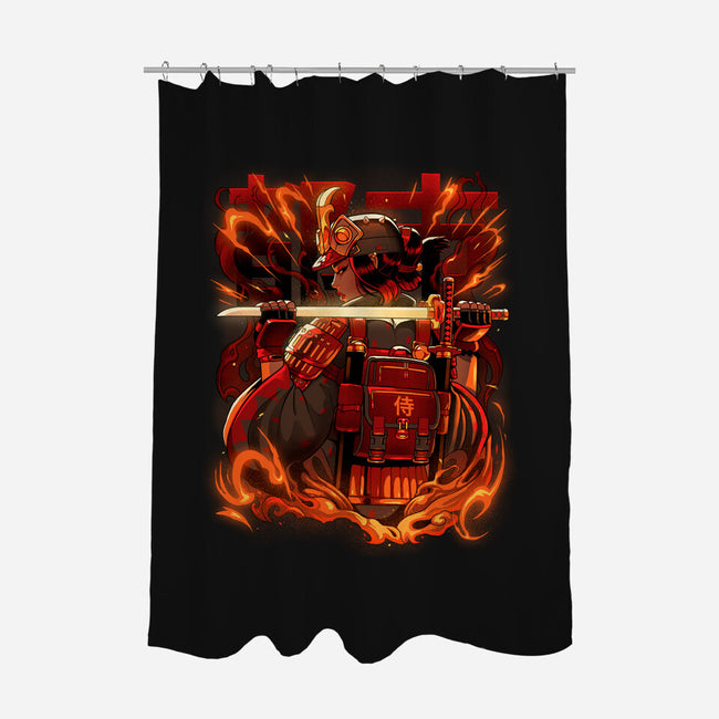 Fire Urban Samurai-None-Polyester-Shower Curtain-Bruno Mota