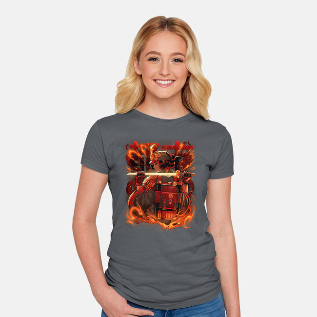 Fire Urban Samurai-Womens-Fitted-Tee-Bruno Mota