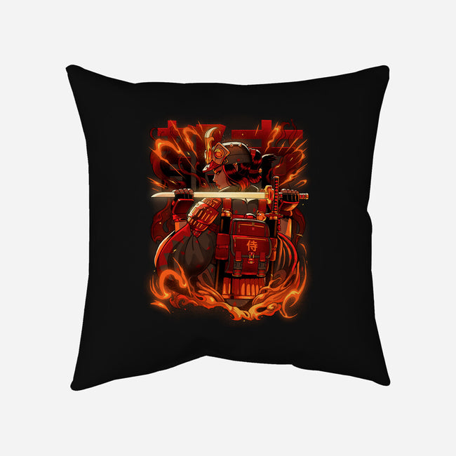 Fire Urban Samurai-None-Removable Cover-Throw Pillow-Bruno Mota