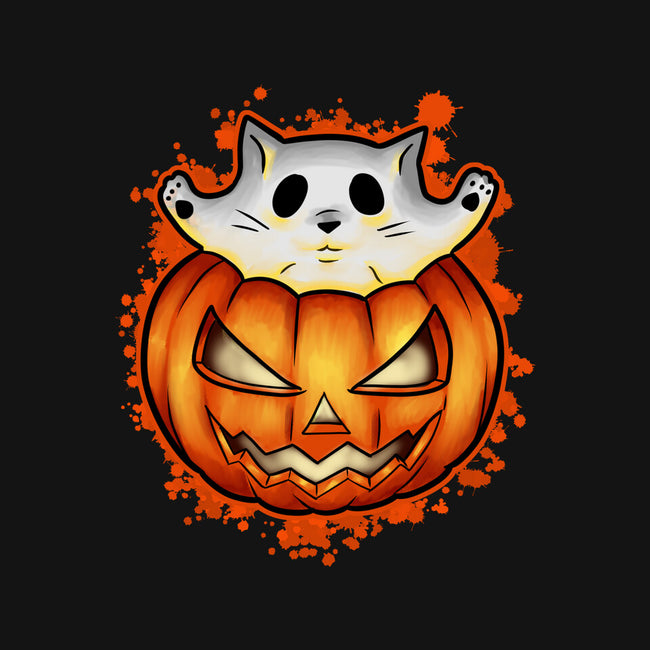 Cat In Pumpkin-None-Matte-Poster-nickzzarto