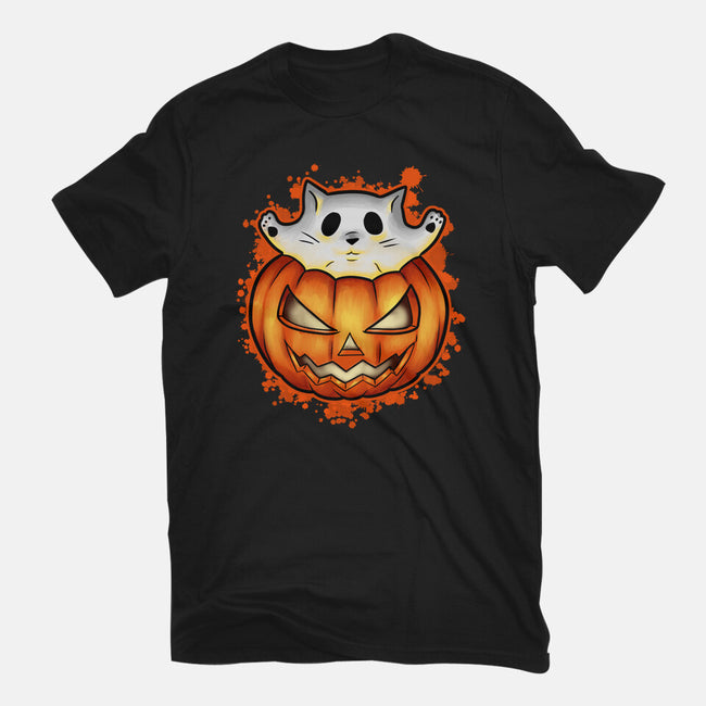 Cat In Pumpkin-Mens-Basic-Tee-nickzzarto
