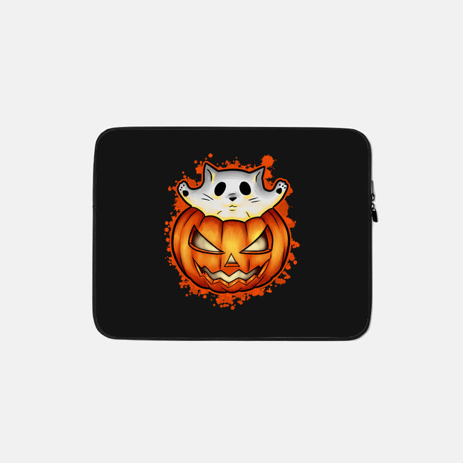 Cat In Pumpkin-None-Zippered-Laptop Sleeve-nickzzarto