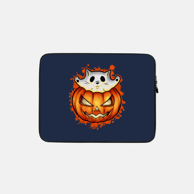 Cat In Pumpkin-None-Zippered-Laptop Sleeve-nickzzarto