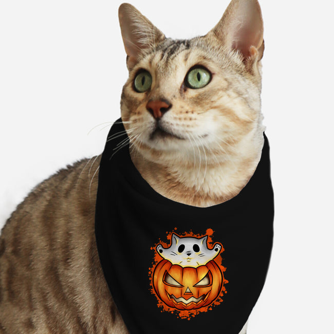 Cat In Pumpkin-Cat-Bandana-Pet Collar-nickzzarto