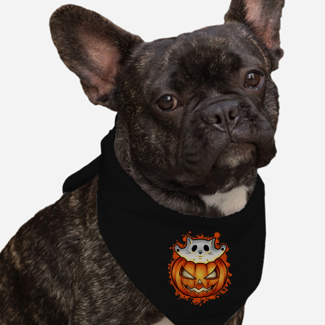 Cat In Pumpkin-Dog-Bandana-Pet Collar-nickzzarto