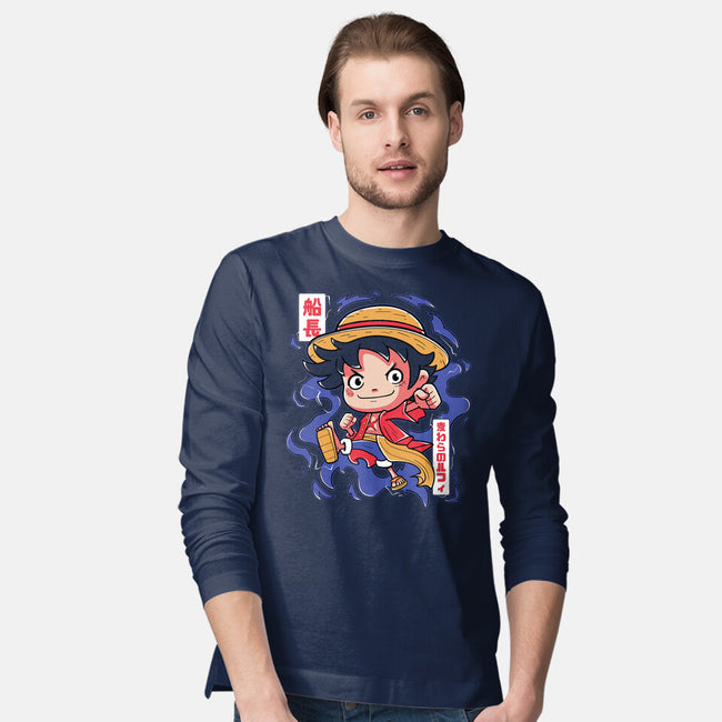 Luffy King Of The Pirates-Mens-Long Sleeved-Tee-Ca Mask