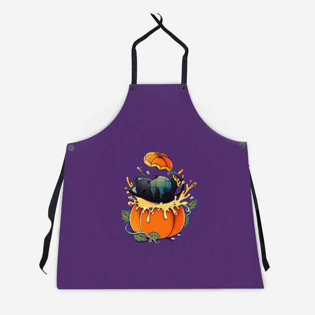 Pumpkin Kitty-Unisex-Kitchen-Apron-Vallina84