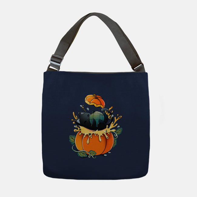 Pumpkin Kitty-None-Adjustable Tote-Bag-Vallina84