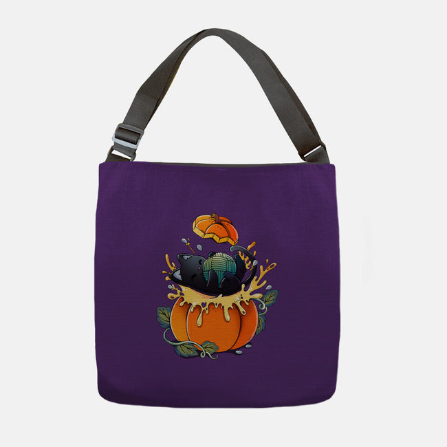 Pumpkin Kitty-None-Adjustable Tote-Bag-Vallina84