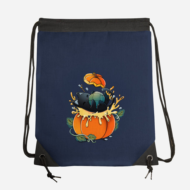 Pumpkin Kitty-None-Drawstring-Bag-Vallina84