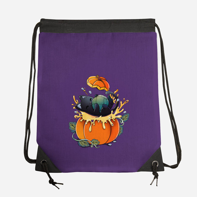 Pumpkin Kitty-None-Drawstring-Bag-Vallina84