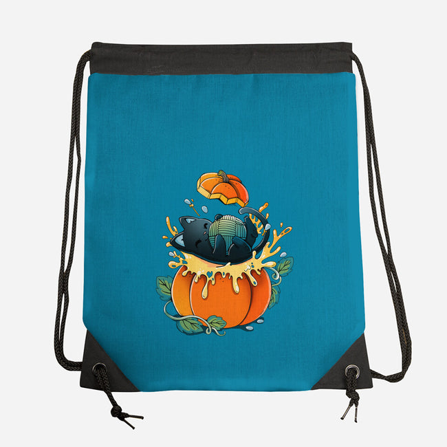 Pumpkin Kitty-None-Drawstring-Bag-Vallina84