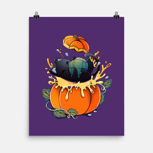 Pumpkin Kitty-None-Matte-Poster-Vallina84
