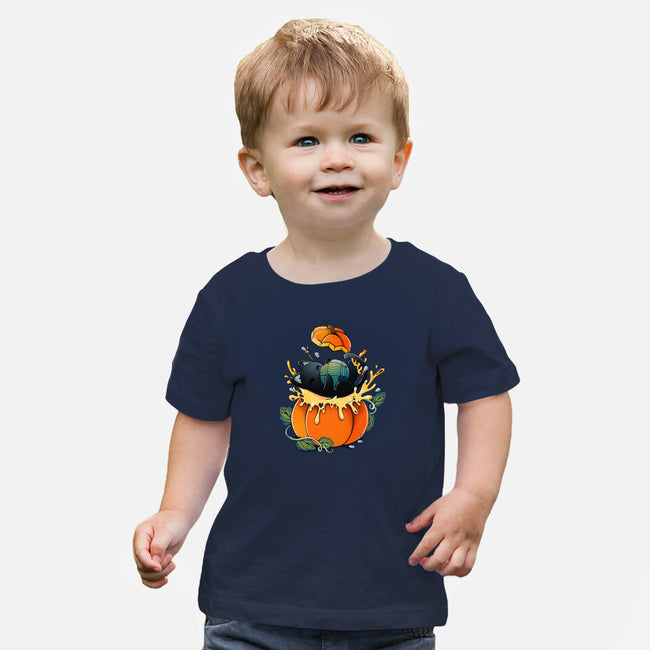 Pumpkin Kitty-Baby-Basic-Tee-Vallina84