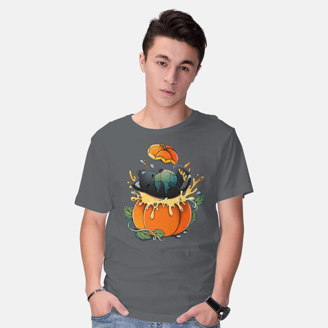 Pumpkin Kitty-Mens-Basic-Tee-Vallina84