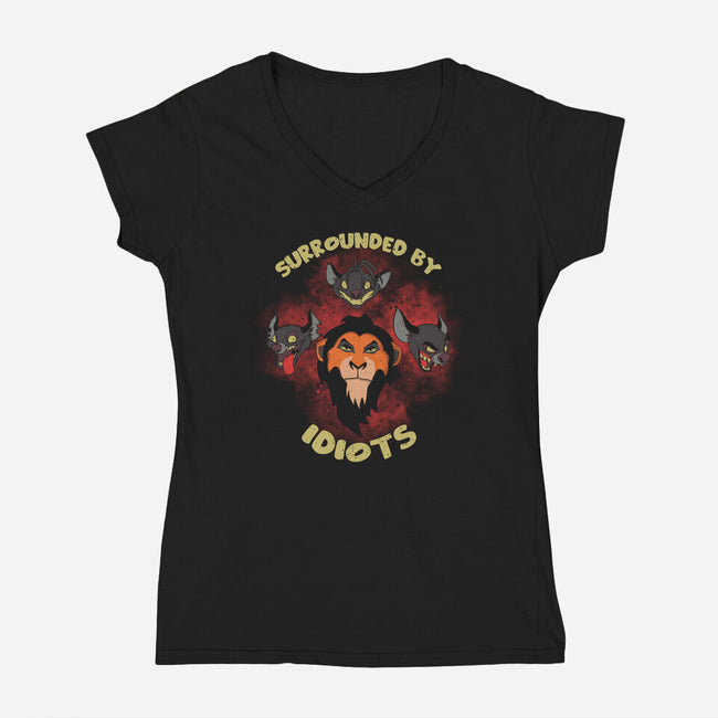 Surrounded By Idiots-Womens-V-Neck-Tee-turborat14