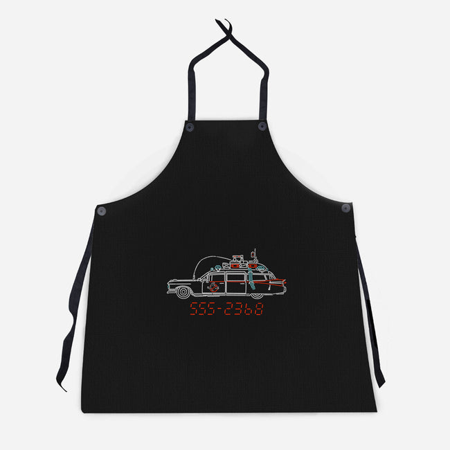 Who You Gonna Call Car-Unisex-Kitchen-Apron-rocketman_art