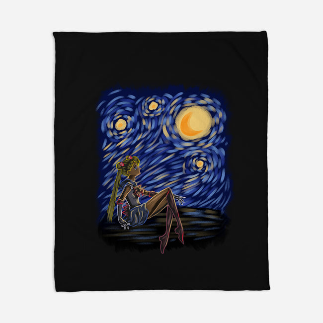 Night Of Moon-None-Fleece-Blanket-nickzzarto