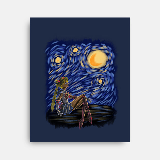 Night Of Moon-None-Stretched-Canvas-nickzzarto