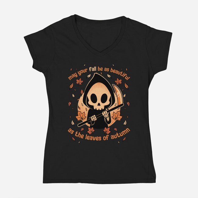 Beautiful Autumn Death-Womens-V-Neck-Tee-Studio Mootant