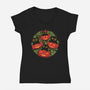 Pumpkin Kitten Family-Womens-V-Neck-Tee-erion_designs