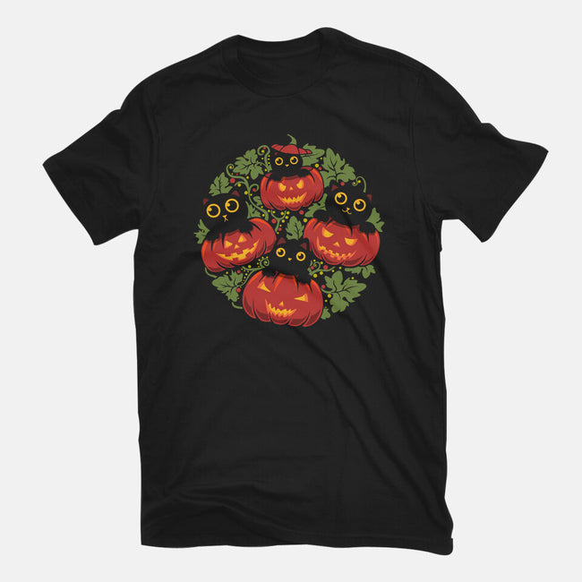 Pumpkin Kitten Family-Unisex-Basic-Tee-erion_designs