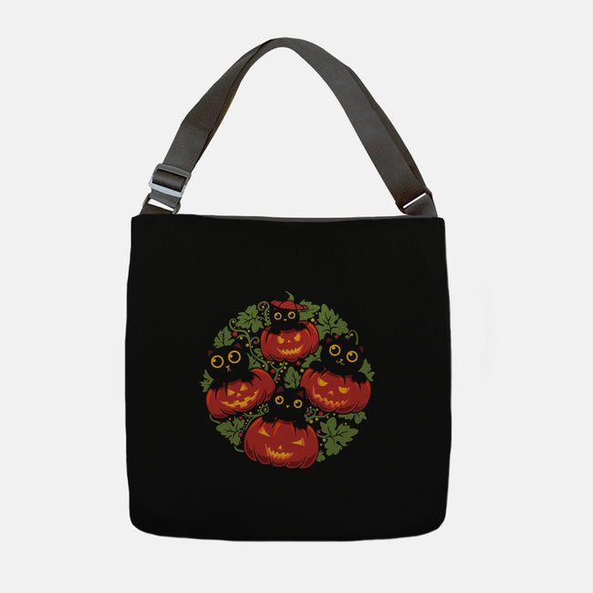 Pumpkin Kitten Family-None-Adjustable Tote-Bag-erion_designs