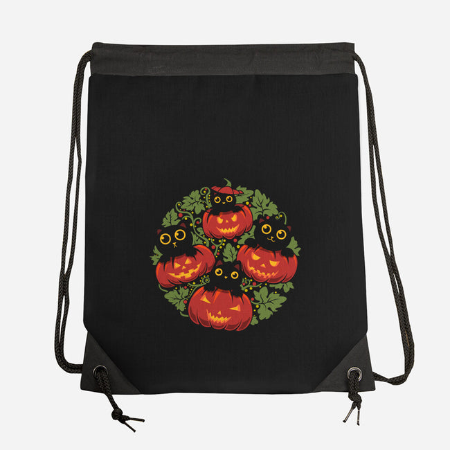 Pumpkin Kitten Family-None-Drawstring-Bag-erion_designs